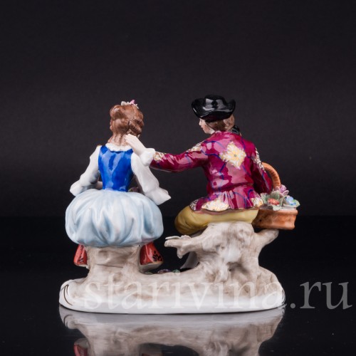 Пара с цветами, Дрезден, Германия, вт. пол. 20 в