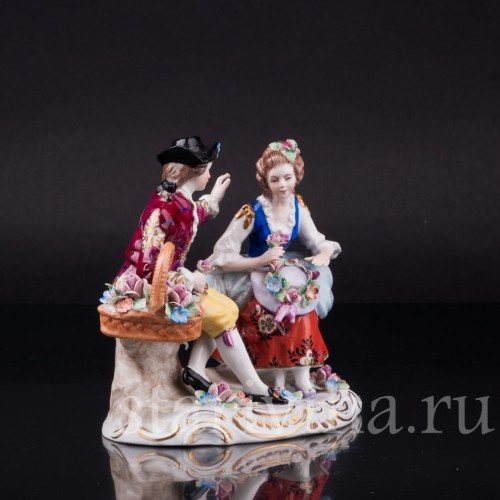 Пара с цветами, Дрезден, Германия, вт. пол. 20 в