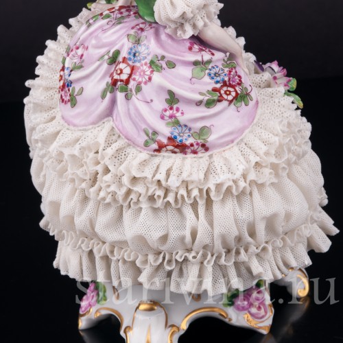 Девушка в бальном платье, кружевная, Muller & Co, Германия, нач. 20 в