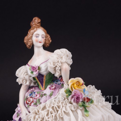 Девушка в бальном платье, кружевная, Muller & Co, Германия, нач. 20 в