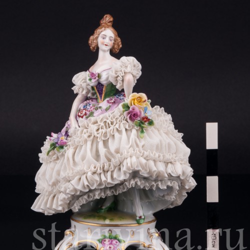 Девушка в бальном платье, кружевная, Muller & Co, Германия, нач. 20 в