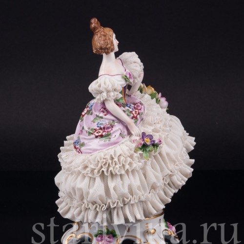 Девушка в бальном платье, кружевная, Muller & Co, Германия, нач. 20 в