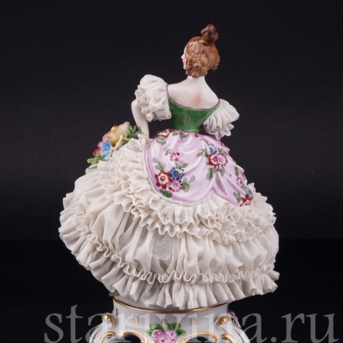 Девушка в бальном платье, кружевная, Muller & Co, Германия, нач. 20 в