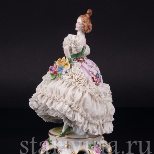 Девушка в бальном платье, кружевная, Muller & Co, Германия, нач. 20 в