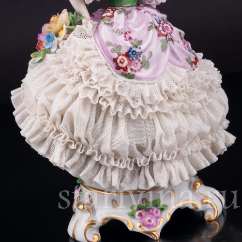 Девушка в бальном платье, кружевная, Muller & Co, Германия, нач. 20 в