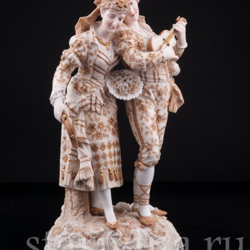 Пара с гитарой и бубном, Volkstedt, Германия, кон. 19 в