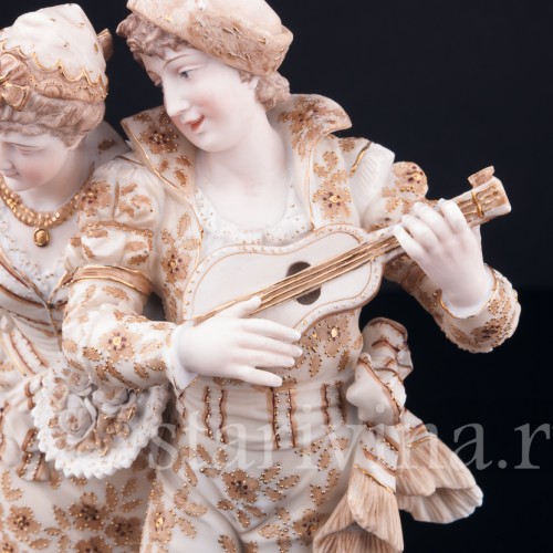 Пара с гитарой и бубном, Volkstedt, Германия, кон. 19 в