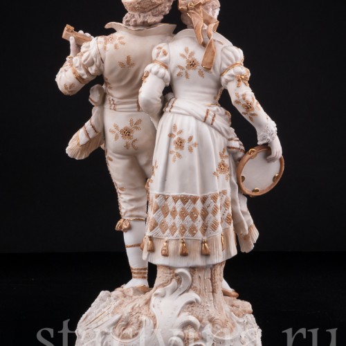 Пара с гитарой и бубном, Volkstedt, Германия, кон. 19 в