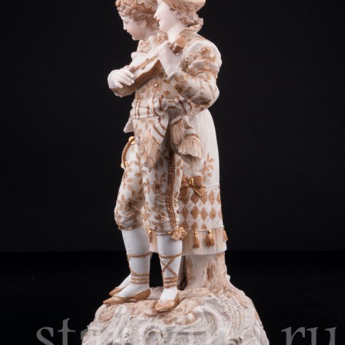 Пара с гитарой и бубном, Volkstedt, Германия, кон. 19 в