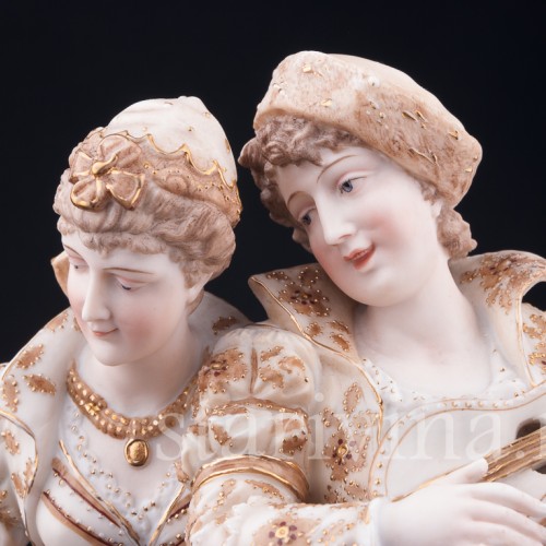 Пара с гитарой и бубном, Volkstedt, Германия, кон. 19 в