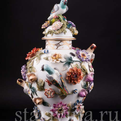 Ваза Попугаи и цветах, Германия, кон. 19 - нач. 20 вв