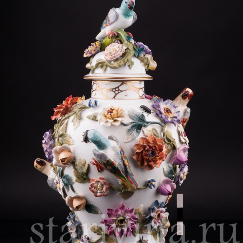 Ваза Попугаи и цветах, Германия, кон. 19 - нач. 20 вв