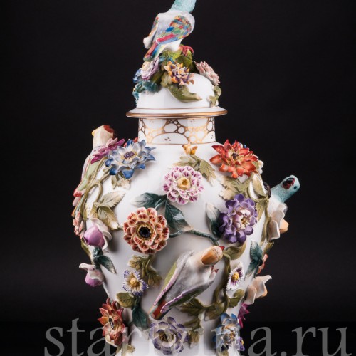 Ваза Попугаи и цветах, Германия, кон. 19 - нач. 20 вв