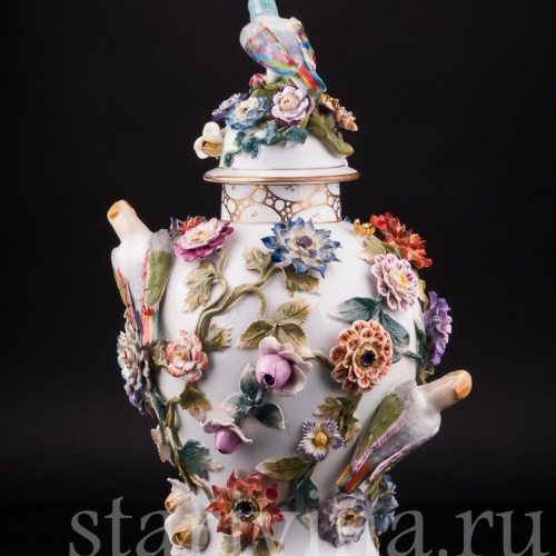 Ваза Попугаи и цветах, Германия, кон. 19 - нач. 20 вв