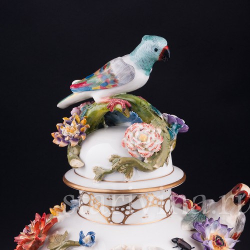 Ваза Попугаи и цветах, Германия, кон. 19 - нач. 20 вв