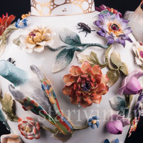 Ваза Попугаи и цветах, Германия, кон. 19 - нач. 20 вв