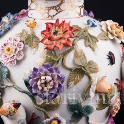 Ваза Попугаи и цветах, Германия, кон. 19 - нач. 20 вв