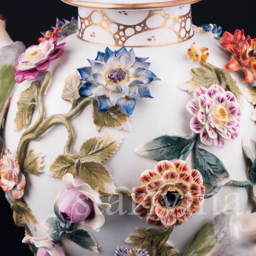 Ваза Попугаи и цветах, Германия, кон. 19 - нач. 20 вв