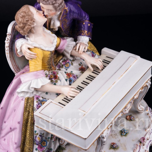 Фарфорвая статуэтка Пара у клавесина, Германия, 19 в.