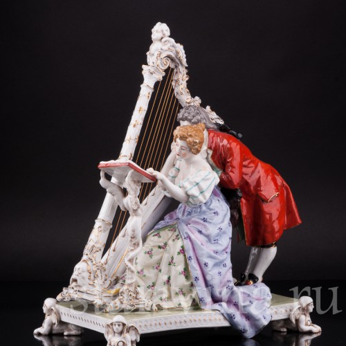 Пара у арфы, Dressel, Kister & Co, Германия, 1907-20 гг