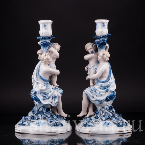 Фарфоровые Подсвечники, Sitzendorf, Германия, 19 в.