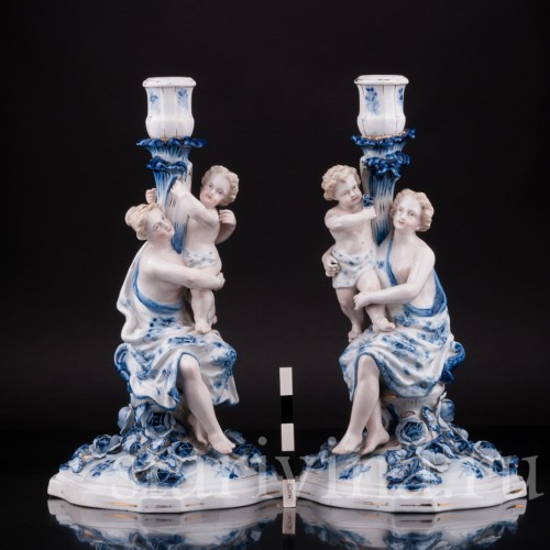 Фарфоровые Подсвечники, Sitzendorf, Германия, 19 в.
