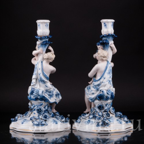 Фарфоровые Подсвечники, Sitzendorf, Германия, 19 в.