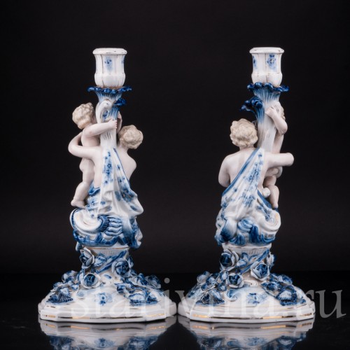 Фарфоровые Подсвечники, Sitzendorf, Германия, 19 в.