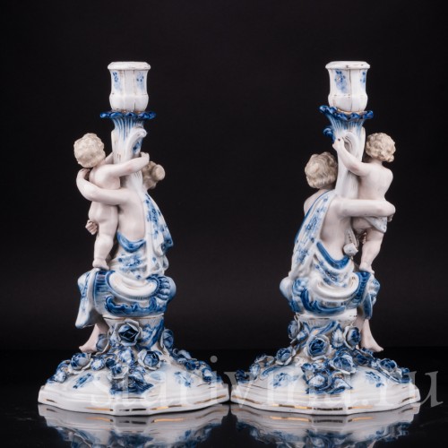 Фарфоровые Подсвечники, Sitzendorf, Германия, 19 в.