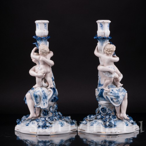 Фарфоровые Подсвечники, Sitzendorf, Германия, 19 в.