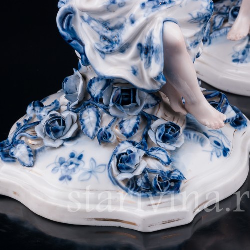 Фарфоровые Подсвечники, Sitzendorf, Германия, 19 в.