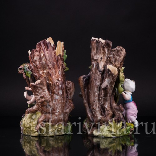 Фарфоровая Вазы Играющие дети, Richard Eckert & Co, Германия, кон. 19 в.