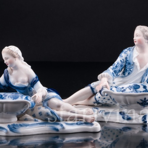 Пара с вазами, солонки, Meissen, Германия, 19 в