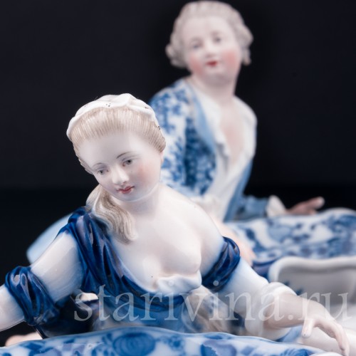 Пара с вазами, солонки, Meissen, Германия, 19 в