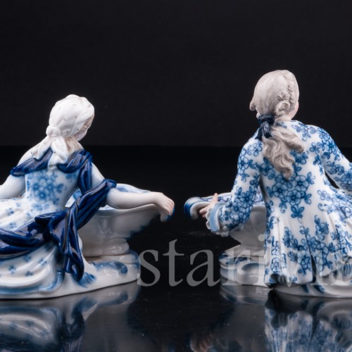 Пара с вазами, солонки, Meissen, Германия, 19 в