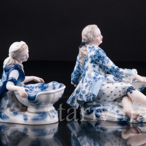 Пара с вазами, солонки, Meissen, Германия, 19 в