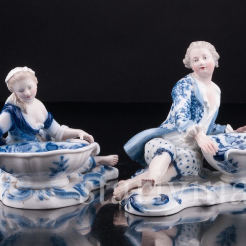 Пара с вазами, солонки, Meissen, Германия, 19 в