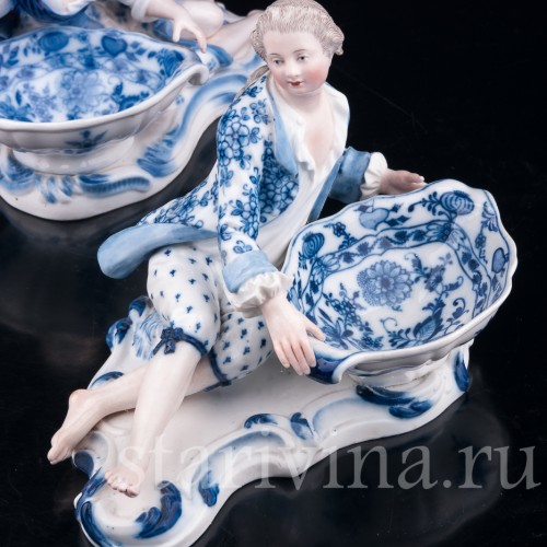 Пара с вазами, солонки, Meissen, Германия, 19 в