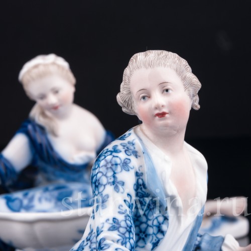 Пара с вазами, солонки, Meissen, Германия, 19 в