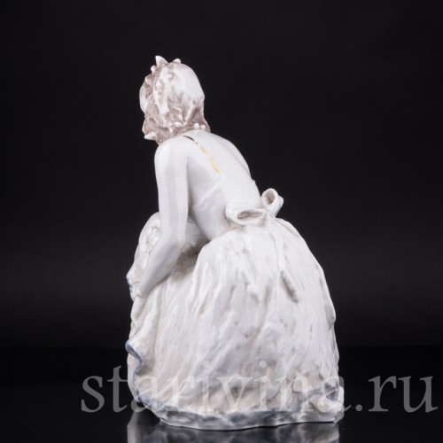 Фарфорвая статуэтка Балерина, завязывающая балетную туфельку, Rosenthal, Германия, 1960 гг.