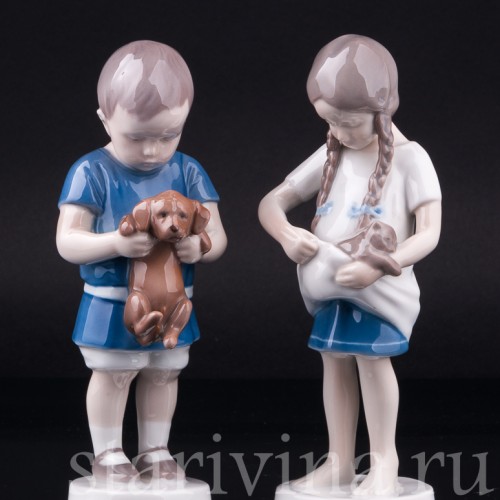 Мальчик со щенком, Bing & Grondahl, Дания, 1940-50 гг