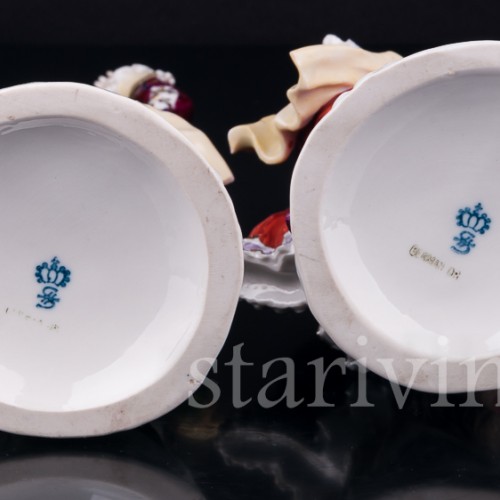 Фигурка из фарфора Танцующая пара с овечками, Sitzendorf, Германия, сер. 20 в.