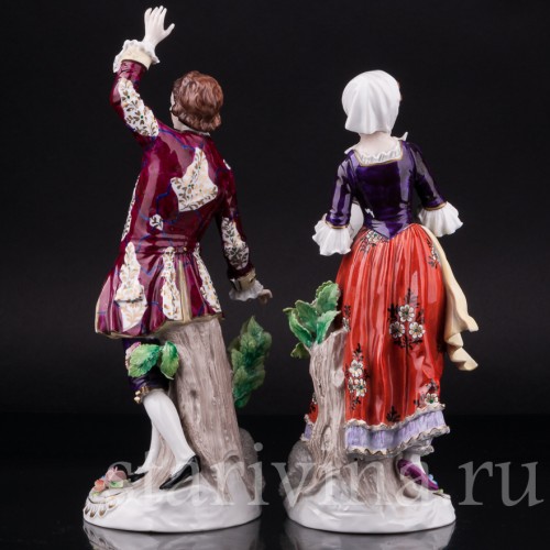 Фигурка из фарфора Танцующая пара с овечками, Sitzendorf, Германия, сер. 20 в.