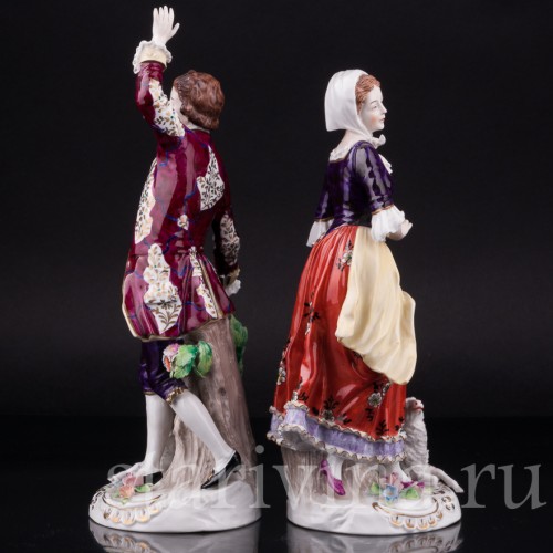 Фигурка из фарфора Танцующая пара с овечками, Sitzendorf, Германия, сер. 20 в.