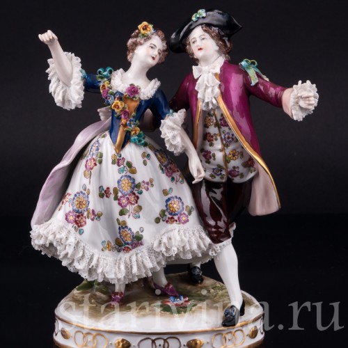 Танцующая пара, кружевная, Volkstedt, Германия, до 1935 г