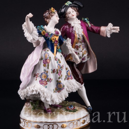 Танцующая пара, кружевная, Volkstedt, Германия, до 1935 г