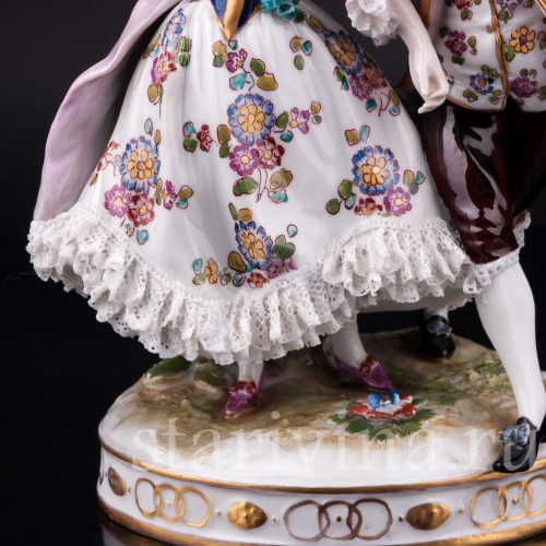 Танцующая пара, кружевная, Volkstedt, Германия, до 1935 г