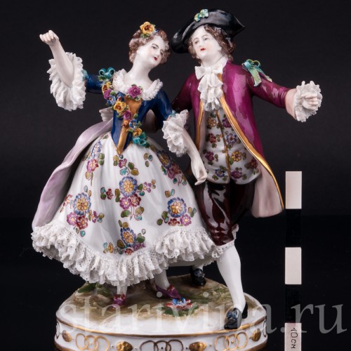 Танцующая пара, кружевная, Volkstedt, Германия, до 1935 г