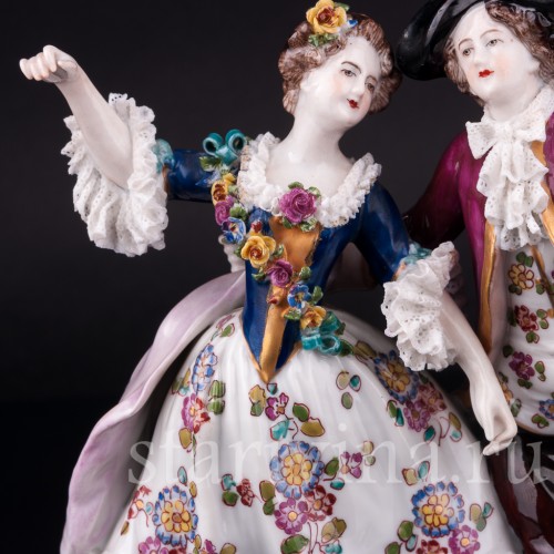 Танцующая пара, кружевная, Volkstedt, Германия, до 1935 г