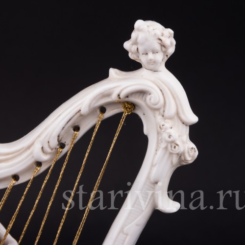 Фигурка из фарфора Девушка с арфой, Дрезден, Германия, 1920-30 гг.